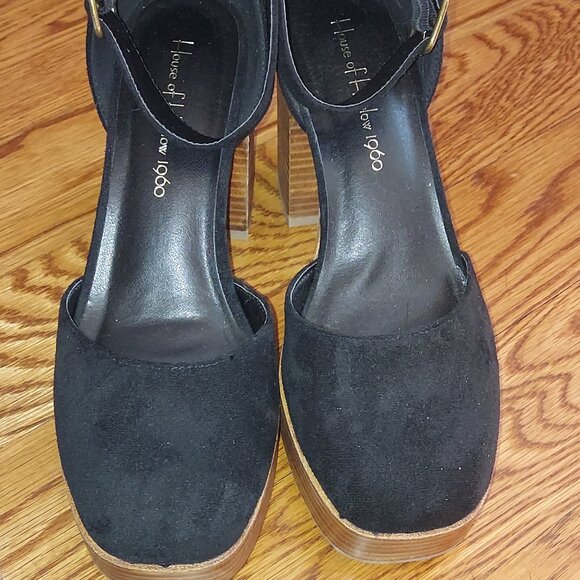 House of Harlow 1960 suede strap platform clogs - Picture 1 of 7